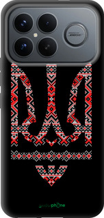 Силиконовый чехол Герб - вышиванка на черном фоне для Xiaomi Redmi K90 Pro Max 5G - 1196u-4236 изображение 