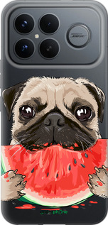 Силиконовый чехол Мопс и арбуз для Xiaomi Redmi K90 Pro Max 5G - 4665u-4236 изображение 