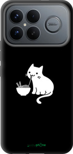 Силиконовый чехол С милым котом на черном фоне для Xiaomi Poco F8 Ultra - 6528u-4232 изображение 