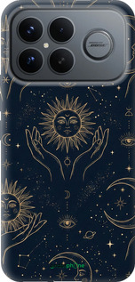 Силиконовый чехол Celestial Harmony: Sun & Moon Gold Mystic Pattern для Xiaomi Redmi K90 Pro Max 5G - 6778u-4236 изображение 