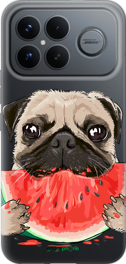 Силиконовый чехол Мопс и арбуз для Xiaomi Redmi K90 Pro Max 5G - 4665u-4236 изображение 