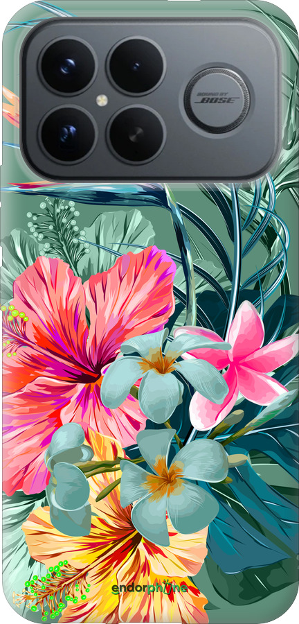Силиконовый чехол Тропические цветы v1 для Xiaomi Redmi K90 Pro Max 5G - 4667u-4236 изображение 