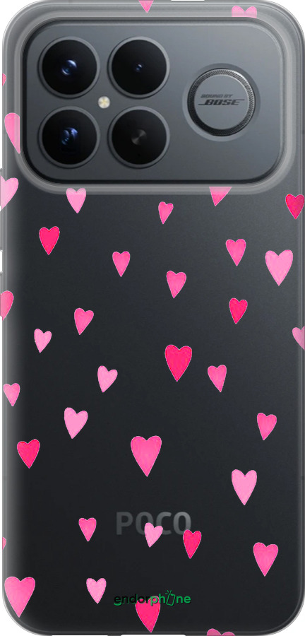 Силиконовый чехол Сердечки 2 для Xiaomi Poco F8 Ultra - 4763u-4232 изображение 