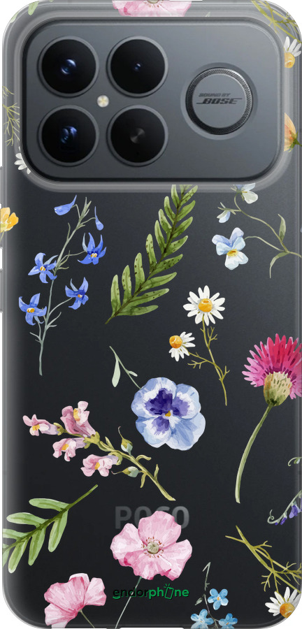 Силиконовый чехол Цветочный фон v2 для Xiaomi Redmi K90 Pro Max 5G - 5472u-4236 изображение 