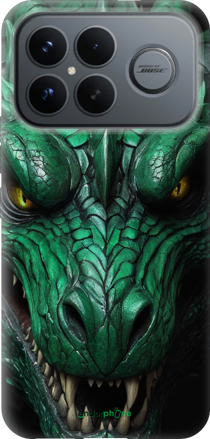 Силиконовый чехол Зелёный дракон v2 для Xiaomi Redmi K90 Pro Max 5G - 5817u-4236 изображение 