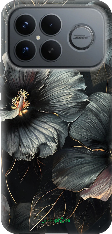 Силіконовий чехол Чорні квіти для Xiaomi Redmi K90 Pro Max 5G - 6031u-4236 изображение 