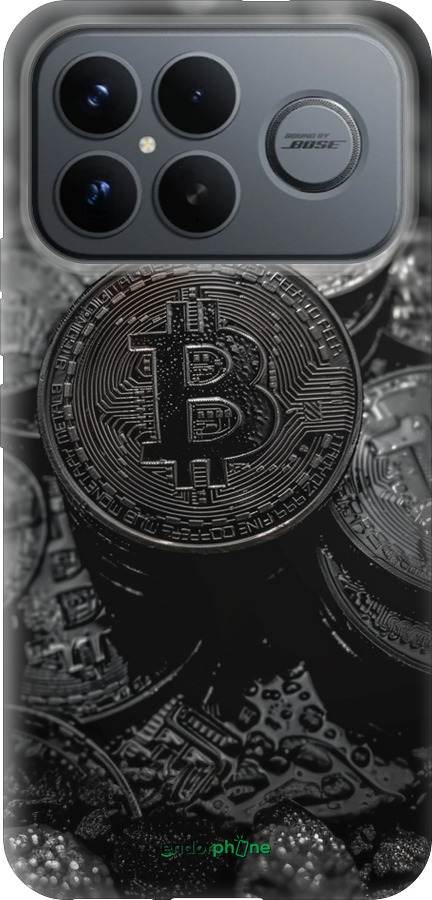 Силиконовый чехол Black Bitcoin для Xiaomi Poco F8 Ultra - 6090u-4232 изображение 