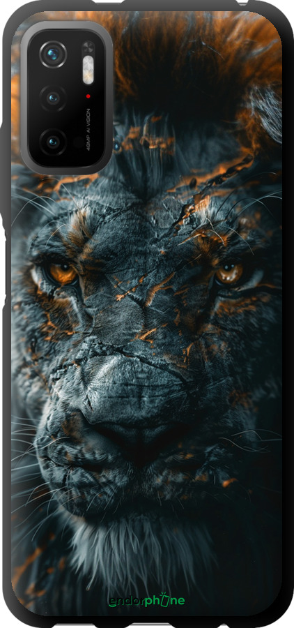 TPU чехол Полум'яний лев для Xiaomi Redmi Note 10T - 6153b-2484 изображение 