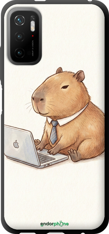 TPU чехол Funny Capybara CEO Working для Xiaomi Redmi Note 10 5G - 6777b-2556 изображение 
