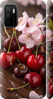 3D пластиковый матовый чехол Вишня в шоколаде для Xiaomi Poco M3 Pro - 6698m-2369 изображение 