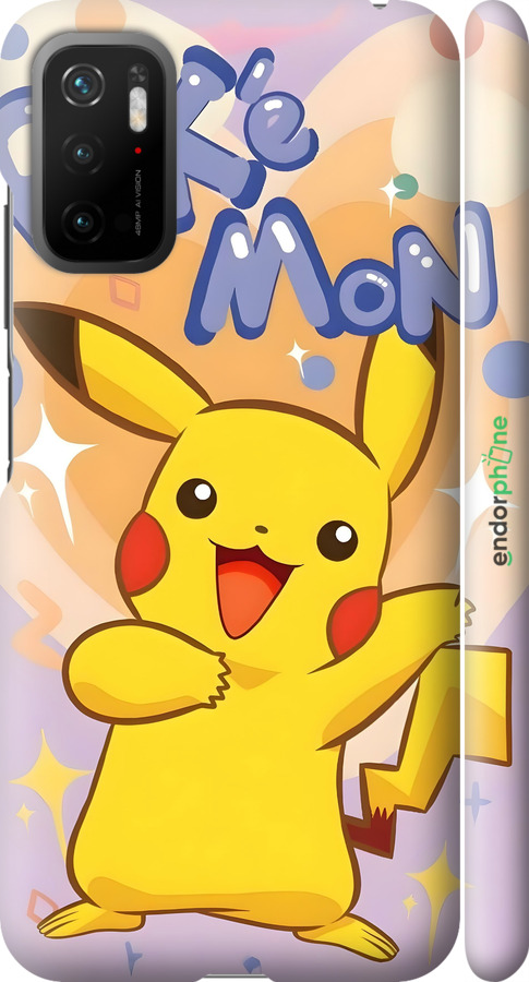 3D пластиковый матовый чехол Пикачу для Xiaomi Redmi Note 10T - 6383m-2484 изображение 
