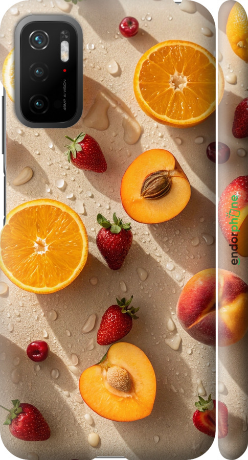 3D пластиковий матовий чехол Фрукти 3 для Xiaomi Poco M3 Pro - 6703m-2369 изображение 
