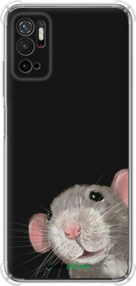 Силикон с усиленными углами чехол The Peeking Rat для Xiaomi Poco M3 Pro - 6442sp-2369 изображение 