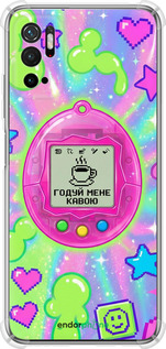 Силіконовий протиударний с посиленими кутами чехол Y2K Aesthetic Retro Pet: Годуй мене кавою для Xiaomi Redmi Note 10 5G - 6784sp-2556 изображение 