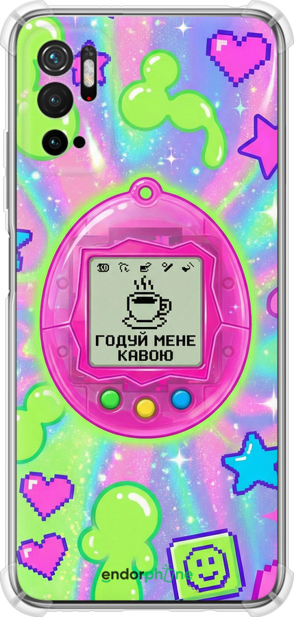 Силіконовий протиударний с посиленими кутами чехол Y2K Aesthetic Retro Pet: Годуй мене кавою для Xiaomi Redmi Note 10 5G - 6784sp-2556 изображение 