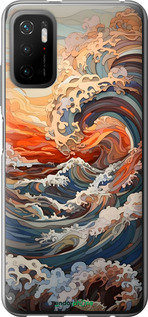 2D пластиковый чехол Арт волны для Xiaomi Poco M3 Pro - 6324t-2369 изображение 