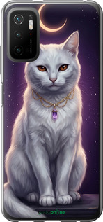 Силиконовый чехол Mystic White Cat Gothic Dark Purple Gold для Xiaomi Poco M3 Pro - 6805u-2369 изображение 
