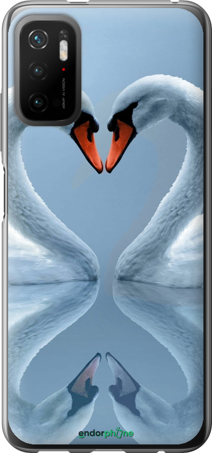 2D пластиковый чехол Лебеди для Xiaomi Redmi Note 10T - 6007t-2484 изображение 