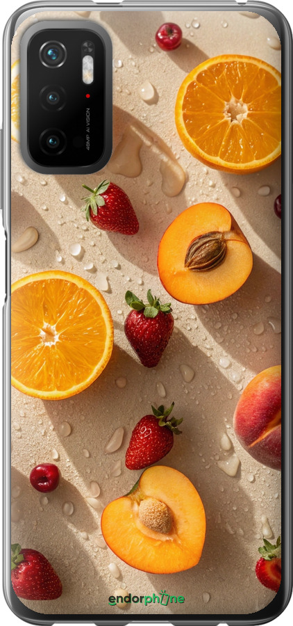 Силиконовый чехол Фрукты 3 для Xiaomi Redmi Note 10T - 6703u-2484 изображение 