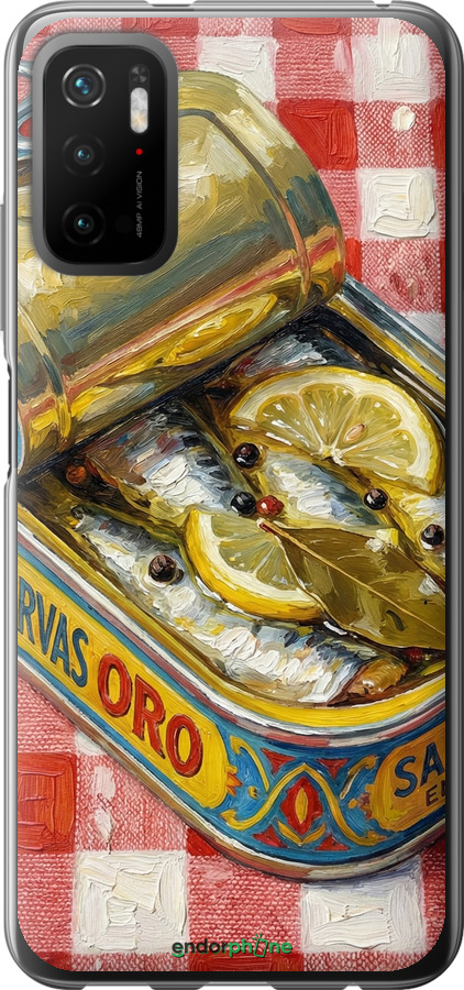 Силиконовый чехол Vintage Sardine Tin Phone для Xiaomi Redmi Note 10 5G - 6772u-2556 изображение 