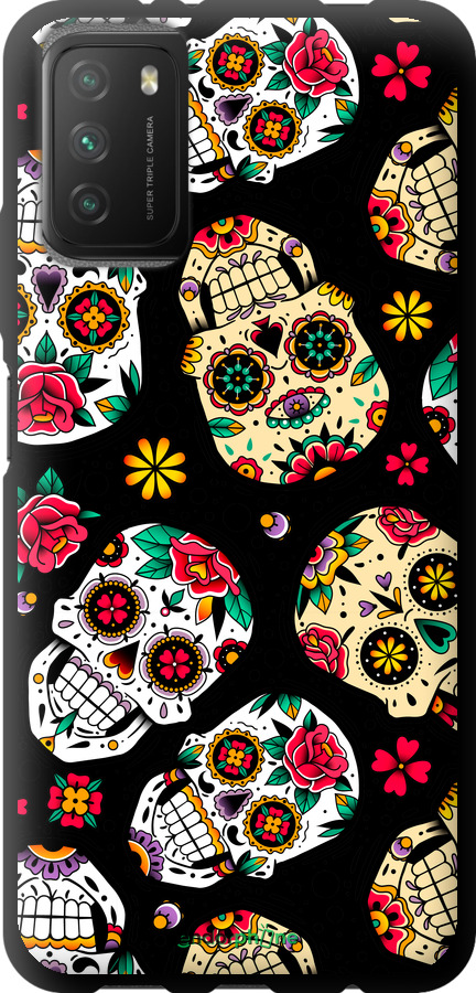 TPU чехол Черепи для Xiaomi Poco M3 - 5471b-2200 изображение 