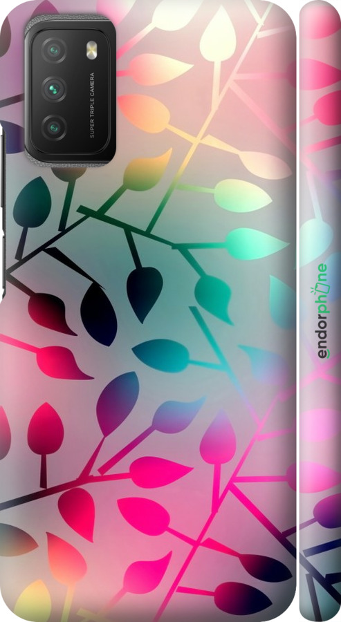 

3D пластиковий матовий чохол "Листя" для Xiaomi Poco M3