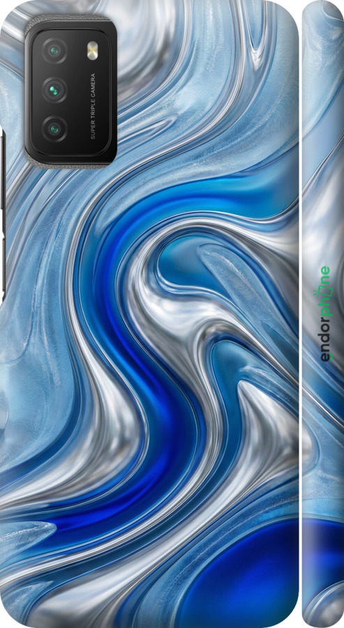 3D пластиковый матовый чехол Liquid Chrome для Xiaomi Poco M3 - 6781m-2200 изображение 