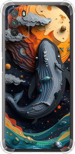 Силіконовий протиударний с посиленими кутами чехол Кит у космосі для Xiaomi Poco M3 - 6328sp-2200 изображение 