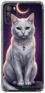 Силикон с усиленными углами чехол Mystic White Cat Gothic Dark Purple Gold для Xiaomi Poco M3 - 6805sp-2200 изображение 