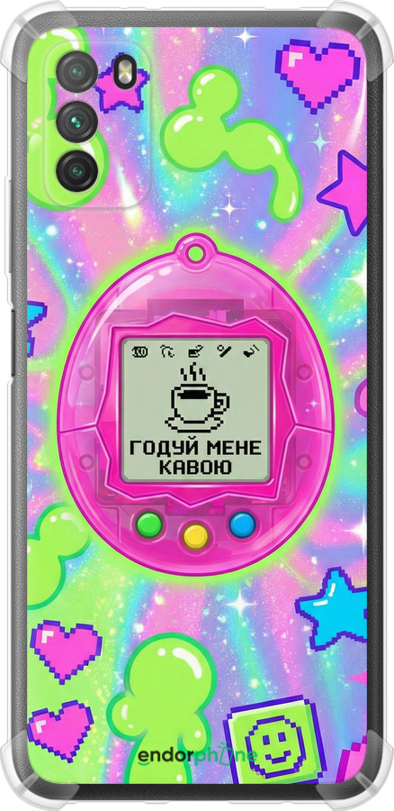 Силикон с усиленными углами чехол Y2K Aesthetic Retro Pet: Годуй мене кавою для Xiaomi Poco M3 - 6784sp-2200 изображение 