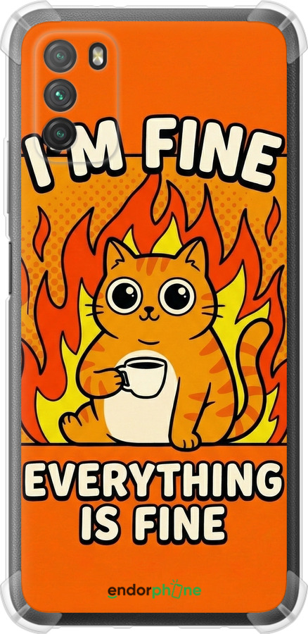 Силикон с усиленными углами чехол Funny Cat для Xiaomi Poco M3 - 6786sp-2200 изображение 