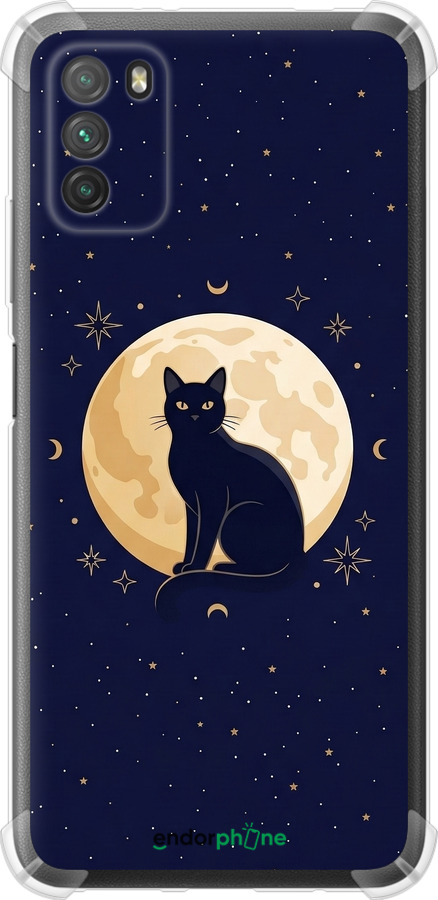 Силикон с усиленными углами чехол Cute Cat Celestial/Witchy для Xiaomi Poco M3 - 6787sp-2200 изображение 