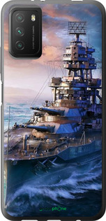 Силиконовый чехол Военный корабль, world of tanks, wargaming для Xiaomi Poco M3 - 6461u-2200 изображение 