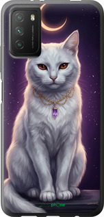 Силиконовый чехол Mystic White Cat Gothic Dark Purple Gold для Xiaomi Poco M3 - 6805u-2200 изображение 
