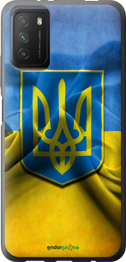 

Силіконовий чохол "Прапор та герб України" для Xiaomi Poco M3, Блакитний