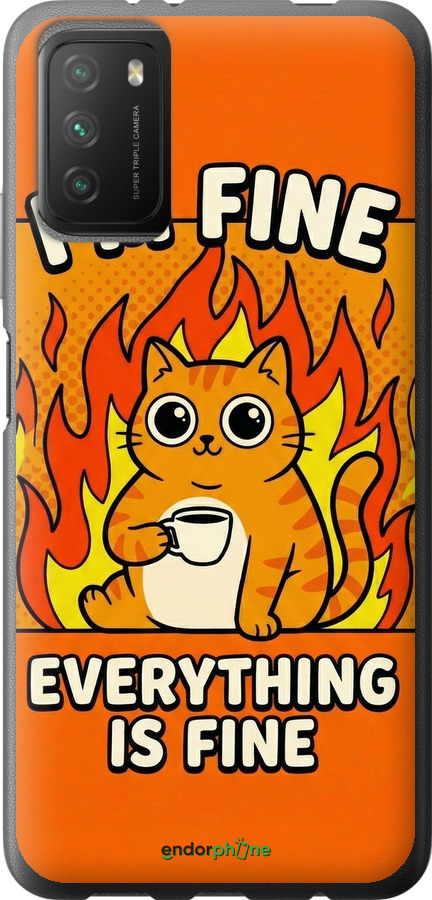 2D пластиковый чехол Funny Cat для Xiaomi Poco M3 - 6786t-2200 изображение 