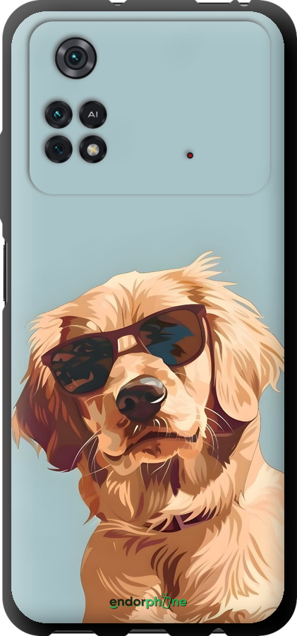 TPU чехол Пес в очках для Xiaomi Poco M4 Pro - 6381b-2592 изображение 