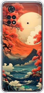 Силіконовий протиударний с посиленими кутами чехол Природа Японії для Xiaomi Poco M4 Pro - 6327sp-2592 изображение 