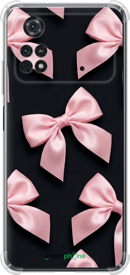 Силикон с усиленными углами чехол Coquette Ribbons Dark Coquette для Xiaomi Poco M4 Pro - 6767sp-2592 изображение 