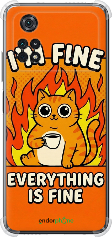 Силикон с усиленными углами чехол Funny Cat для Xiaomi Poco M4 Pro - 6786sp-2592 изображение 