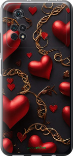 Силиконовый чехол Сердечки для Xiaomi Poco M4 Pro - 5831u-2592 изображение 