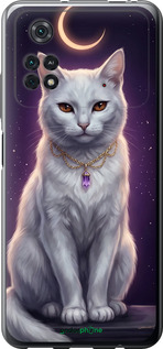 Силиконовый чехол Mystic White Cat Gothic Dark Purple Gold для Xiaomi Poco M4 Pro - 6805u-2592 изображение 