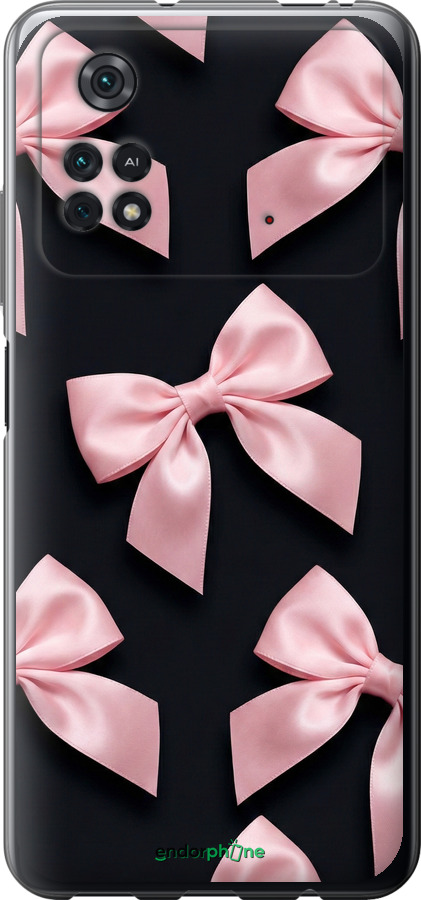 Силиконовый чехол Coquette Ribbons Dark Coquette для Xiaomi Poco M4 Pro - 6767u-2592 изображение 