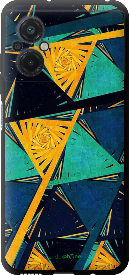 TPU чехол Арт, абстракция, желтый, синий для Xiaomi Poco M5 - 5382b-2767 изображение 