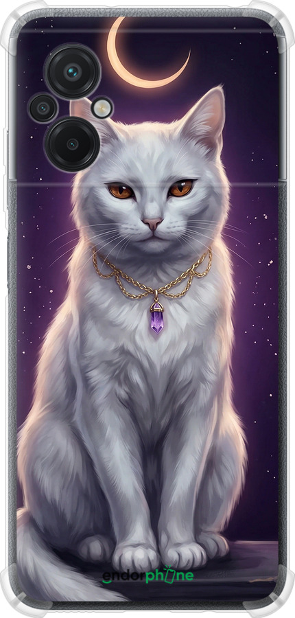 Силіконовий протиударний с посиленими кутами чехол Mystic White Cat Gothic Dark Purple Gold для Xiaomi Poco M5 - 6805sp-2767 изображение 