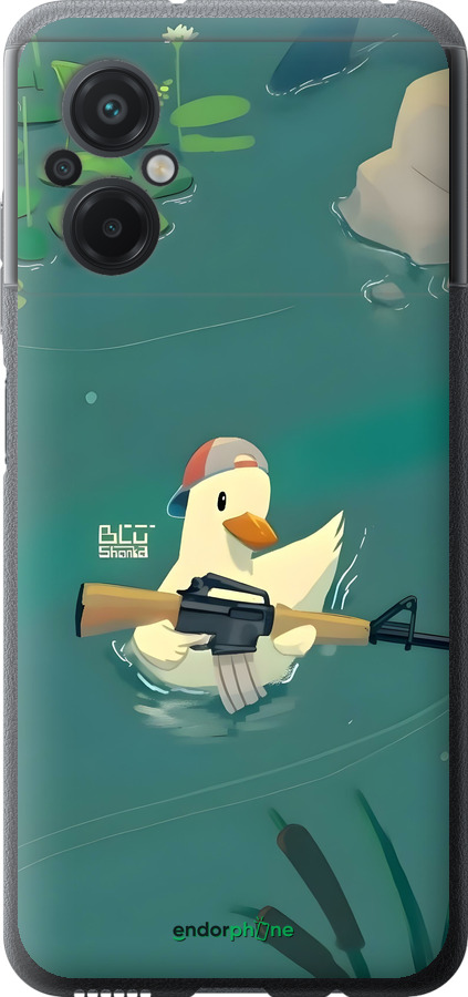 Силиконовый чехол Уточка с автоматом для Xiaomi Poco M5 - 6356u-2767 изображение 
