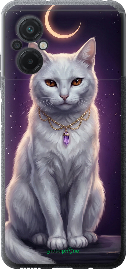 Силіконовий чехол Mystic White Cat Gothic Dark Purple Gold для Xiaomi Poco M5 - 6805u-2767 изображение 