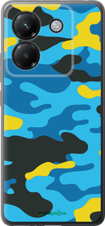 Силиконовый чехол Желто-голубой камуфляж для Xiaomi Poco M7 Pro 5G - 1084u-3942 изображение 