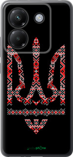 Силиконовый чехол Герб - вышиванка на черном фоне для Xiaomi Poco M7 Pro 5G - 1196u-3942 изображение 