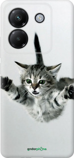 Силиконовый чехол Летящий котёнок для Xiaomi Poco M7 Pro 5G - 2322u-3942 изображение 